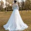 Haut de Gamme Blanche Bleu Ciel Transparentes Robe De Soirée 2023 Princesse Encolure Carrée Manches Longues Perlage Train De Balayage Dos Nu Robe De Ceremonie