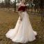 Deux tons Rouge Champagne Daim Robe De Soirée 2023 Princesse Bretelles Spaghetti Manches Courtes Fleur Appliques En Dentelle Train De Balayage Dos Nu Robe De Ceremonie