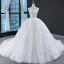 Best Ivory Wedding Dresses 2023 Ball Gown Shoulders Sleeveless Backless Appliques Lace Beading Cathedral Train Ruffle