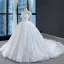 Best Ivory Wedding Dresses 2023 Ball Gown Shoulders Sleeveless Backless Appliques Lace Beading Cathedral Train Ruffle