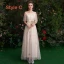 Abordable Champagne Transparentes Robe Demoiselle D'honneur 2019 Princesse Étoile Paillettes Appliques En Dentelle Noeud Ceinture Longue Dos Nu Robe Pour Mariage