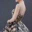 Haut de Gamme Noire Robe De Bal 2023 Robe Boule Bustier Sans Manches Étoile Appliques En Dentelle Paillettes Tribunal Train Dos Nu Robe De Ceremonie