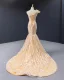Haut de Gamme Champagne Doré Robe De Soirée 2023 Trompette / Sirène Une épaule Sans Manches Feuille Appliques En Dentelle Paillettes Chapel Train Dos Nu Robe De Ceremonie