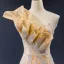 Haut de Gamme Champagne Doré Robe De Soirée 2023 Trompette / Sirène Une épaule Sans Manches Feuille Appliques En Dentelle Paillettes Chapel Train Dos Nu Robe De Ceremonie