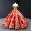 Luxury / Gorgeous Quinceañera Navy Blue Prom Dresses 2023 Ball Gown Off-The-Shoulder Deep V-Neck Short Sleeve Gold Appliques Sequins Floor-Length / Long Ruffle Backless Formal Dresses