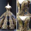 Luxury / Gorgeous Quinceañera Navy Blue Prom Dresses 2023 Ball Gown Off-The-Shoulder Deep V-Neck Short Sleeve Gold Appliques Sequins Floor-Length / Long Ruffle Backless Formal Dresses
