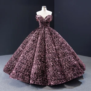 Glitzernden Pink Pailletten Tanzen Ballkleider 2023 Ballkleid Off Shoulder Kurze Ärmel Lange Rückenfreies Festliche Kleider