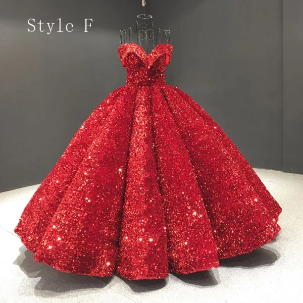 Glitzernden Pink Pailletten Tanzen Ballkleider 2023 Ballkleid Off Shoulder Kurze Ärmel Lange Rückenfreies Festliche Kleider