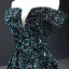 Sparkly Gold Gradient-Color White Sequins Evening Dresses  2023 A-Line / Princess Off-The-Shoulder Short Sleeve Sweep Train Backless Formal Dresses