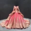 Haut de Gamme Champagne Transparentes Robe De Bal 2023 Robe Boule Encolure Carrée Manches Longues Perlage Glitter Appliques Paillettes Cathedral Train Volants Dos Nu