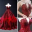High End Rot Roter Teppich Durchsichtige Abendkleider 2023 A Linie Rundhalsausschnitt Ärmellos Applikationen Spitze Pailletten Kathedrale Schleppe Rüschen Rückenfreies