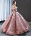 Glitzernden Pink Pailletten Tanzen Ballkleider 2023 Ballkleid Durchsichtige Rundhalsausschnitt Kurze Ärmel Applikationen Spitze Feder Lange Rüschen Rückenfreies