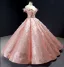 Glitzernden Pink Pailletten Tanzen Ballkleider 2023 Ballkleid Durchsichtige Rundhalsausschnitt Kurze Ärmel Applikationen Spitze Feder Lange Rüschen Rückenfreies