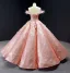Glitzernden Pink Pailletten Tanzen Ballkleider 2023 Ballkleid Durchsichtige Rundhalsausschnitt Kurze Ärmel Applikationen Spitze Feder Lange Rüschen Rückenfreies