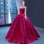 Luksus Fuchsia Dancing Ballkjoler 2023 Ballkjole Kjæreste Uten Ermer Appliques Blonder Beading Lange Buste Ryggløse Formelle Kjoler