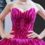 Luksus Fuchsia Dancing Ballkjoler 2023 Ballkjole Kjæreste Uten Ermer Appliques Blonder Beading Lange Buste Ryggløse Formelle Kjoler