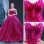 Luksus Fuchsia Dancing Ballkjoler 2023 Ballkjole Kjæreste Uten Ermer Appliques Blonder Beading Lange Buste Ryggløse Formelle Kjoler