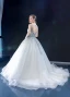 Charmant Grau Durchsichtige Ballkleider 2023 Ballkleid Eckiger Ausschnitt Ärmellos Applikationen Spitze Perlenstickerei Glanz Tülle Sweep / Pinsel Zug Rüschen Rückenfreies