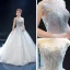 Charmant Grau Durchsichtige Ballkleider 2023 Ballkleid Eckiger Ausschnitt Ärmellos Applikationen Spitze Perlenstickerei Glanz Tülle Sweep / Pinsel Zug Rüschen Rückenfreies