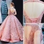 Luxury / Gorgeous Pearl Pink Dancing Prom Dresses 2023 Ball Gown Square Neckline Sleeveless Pierced Appliques Lace Sequins Floor-Length / Long Ruffle Backless Satin