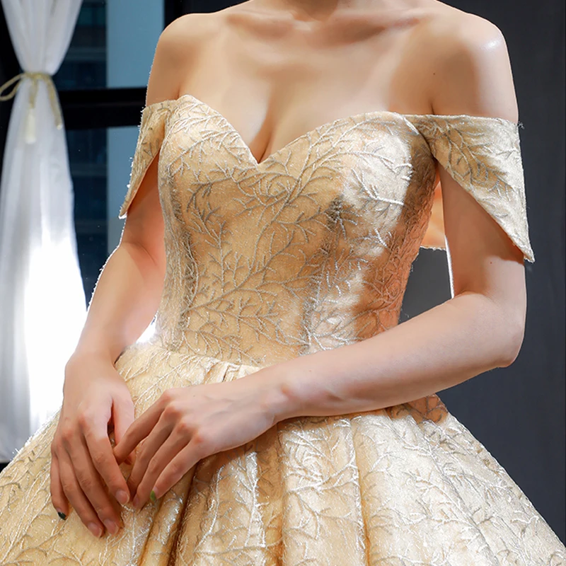 slim fit dress slacks Elegant Gold Yellow Satin Arabic Gown One Sleeve Overskirt Wedding Party SS302 main image 1