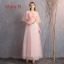 Discount Pearl Pink Bridesmaid Dresses 2019 A-Line / Princess Off-The-Shoulder 1/2 Sleeves Glitter Tulle Sash Floor-Length / Long Ruffle Backless Wedding Party Dresses