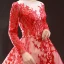 Luxury / Gorgeous Red Red Carpet Evening Dresses  2023 A-Line / Princess See-through Scoop Neck Long Sleeve Appliques Lace Beading Pearl Chapel Train Formal Dresses