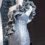 Glitzernden Silber Roter Teppich Abendkleider 2023 Meerjungfrau One-Shoulder Ärmellos Applikationen Spitze Pailletten Kapelle-Schleppe Rüschen Rückenfreies Festliche Kleider