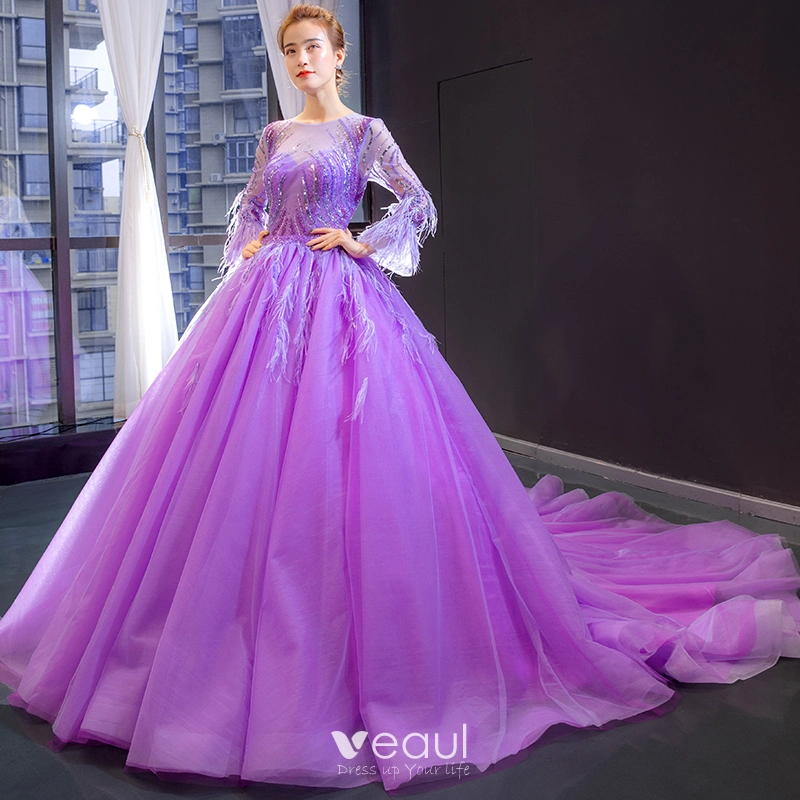Honey Couture ROSINE Lilac Purple Silky A Line Formal Dress