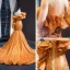 Glitzernden Gold Pailletten Abendkleider 2023 Meerjungfrau One-Shoulder Kurze Ärmel Kapelle-Schleppe Rüschen Rückenfreies Festliche Kleider