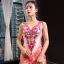 Flower Fairy Champagne Evening Dresses  2023 Trumpet / Mermaid V-Neck Sleeveless Watermelon Appliques Flower Rhinestone Beading Chapel Train Ruffle Backless