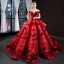 Luxury / Gorgeous Pearl Pink Red Carpet Evening Dresses  2023 Ball Gown Off-The-Shoulder Short Sleeve Glitter Tulle Appliques Flower Beading Court Train Ruffle Backless