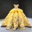 Luxury / Gorgeous Pearl Pink Red Carpet Evening Dresses  2023 Ball Gown Off-The-Shoulder Short Sleeve Glitter Tulle Appliques Flower Beading Court Train Ruffle Backless