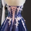 High-end Royal Blue Evening Dresses  A-Line / Princess 2023 Sweetheart Sleeveless Appliques Lace Beading Court Train Ruffle Backless Formal Dresses