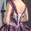 Luxury / Gorgeous Grape Dancing Prom Dresses 2023 Ball Gown See-through V-Neck Sleeveless Appliques Lace Beading Sequins Floor-Length / Long Ruffle Backless