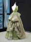 High-end Clover Green Suede Dancing Prom Dresses 2023 A-Line / Princess V-Neck Sleeveless Glitter Tulle Floor-Length / Long Ruffle Backless Formal Dresses
