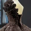 Glitzernden Schwarz Gold Pailletten Tanzen Ballkleider 2023 Ballkleid One-Shoulder Ärmellos Lange Rüschen Rückenfreies Festliche Kleider