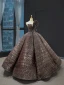 Glitzernden Schwarz Gold Pailletten Tanzen Ballkleider 2023 Ballkleid One-Shoulder Ärmellos Lange Rüschen Rückenfreies Festliche Kleider