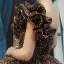 Glitzernden Schwarz Gold Pailletten Tanzen Ballkleider 2023 Ballkleid One-Shoulder Ärmellos Lange Rüschen Rückenfreies Festliche Kleider