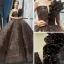 Glitzernden Schwarz Gold Pailletten Tanzen Ballkleider 2023 Ballkleid One-Shoulder Ärmellos Lange Rüschen Rückenfreies Festliche Kleider