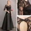 Abordable Noire Satin Transparentes Robe Demoiselle D'honneur 2019 Princesse Appliques En Dentelle Longue Volants Dos Nu Robe Pour Mariage