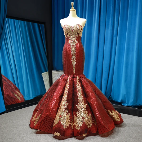 Scintillantes Bleu Roi Détachable Manches Longues Transparentes Robe De Soirée 2023 Trompette / Sirène Encolure Carrée Doré Appliques Paillettes Train De Balayage Volants Robe De Ceremonie