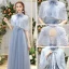 Fine Himmelen Blå Brudepikekjoler Med Sjal 2019 Prinsesse Lange Buste Kjoler Til Bryllup