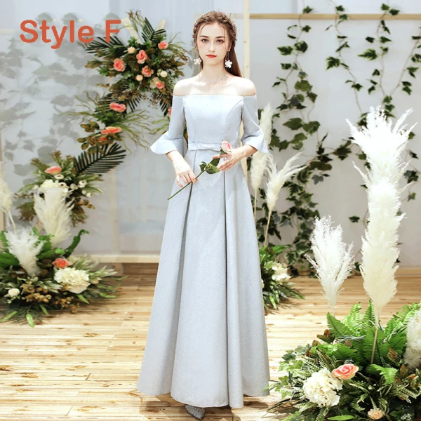 Chic / Beautiful Silver Bridesmaid Dresses 2019 A-Line / Princess Bow Sash Floor-Length / Long Ruffle Backless Wedding Party Dresses