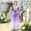 Elegant Lilac Gradient-Color Bridesmaid Dresses 2019 A-Line / Princess Glitter Sequins Floor-Length / Long Ruffle Backless Wedding Party Dresses