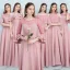 Abordable Rose Bonbon Robe Demoiselle D'honneur 2019 Princesse Ceinture Appliques Fleur Longue Volants Dos Nu Robe Pour Mariage