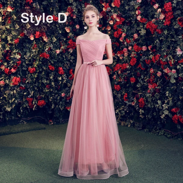 Élégant Rose Bonbon Robe Demoiselle D'honneur 2019 Princesse Tachetée Tulle Noeud Ceinture Longue Volants Dos Nu Robe Pour Mariage