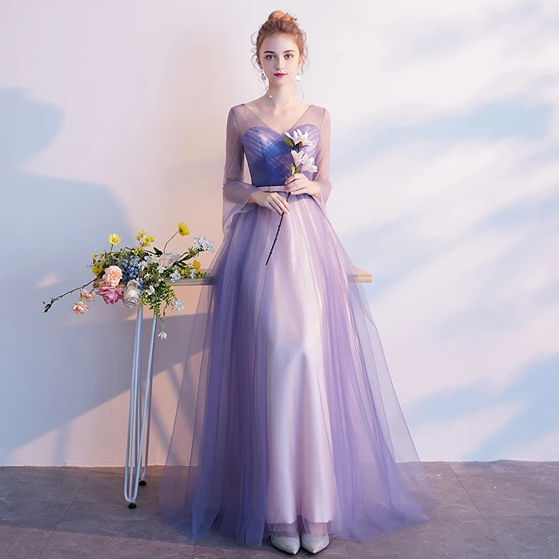 open lace back dress Glitter Lilac A-Line Straps Long Wedding Guest Dress main image 1