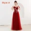 Affordable Red Bridesmaid Dresses 2019 A-Line / Princess Sash Appliques Lace Floor-Length / Long Ruffle Wedding Party Dresses