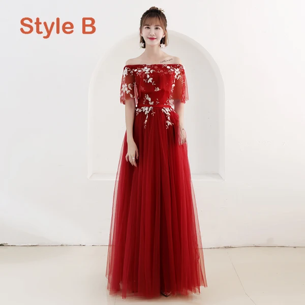Affordable Red Bridesmaid Dresses 2019 A-Line / Princess Sash Appliques Lace Floor-Length / Long Ruffle Wedding Party Dresses
